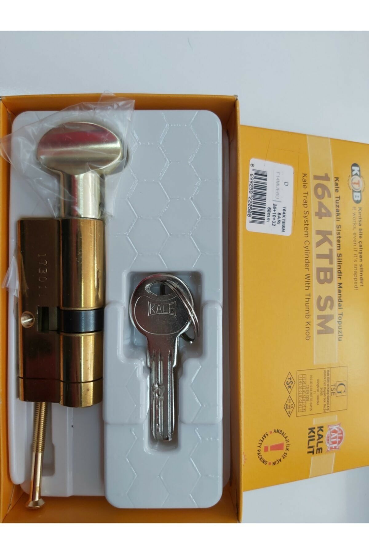 KALE TUZAKLI SİSTEM MANDALLI BAREL 68 MM SARI
