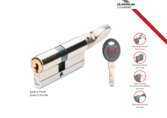TÜPTEN ŞİFRELİ MANDAL TOPUZLU SİLİNDİR 90 MM NİKEL