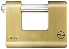 YALE 90 MM OVAL KAYAR PİMLİ PİRİNÇ ASMA KİLİT